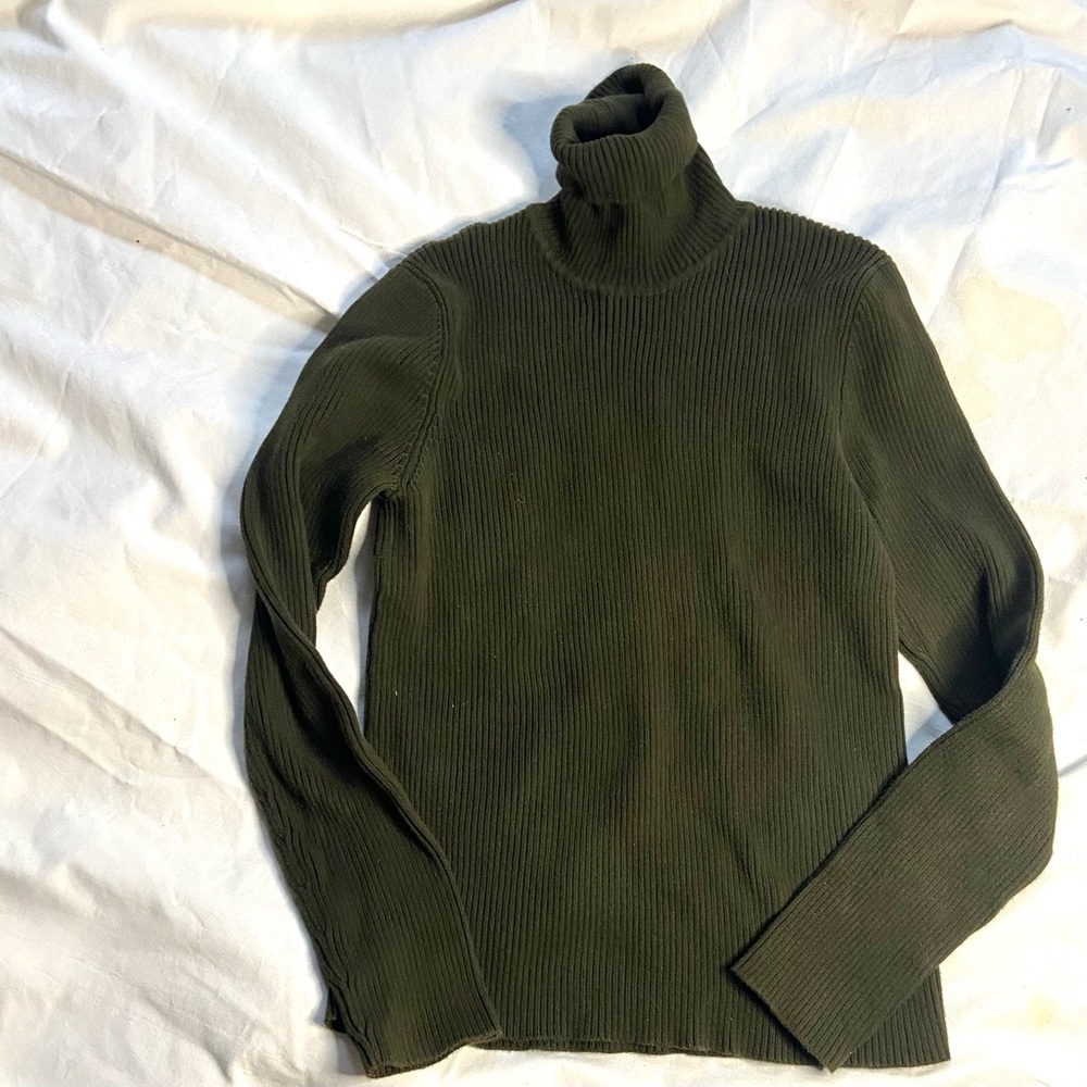 Ralph Lauren Green Turtleneck Sweater Knit